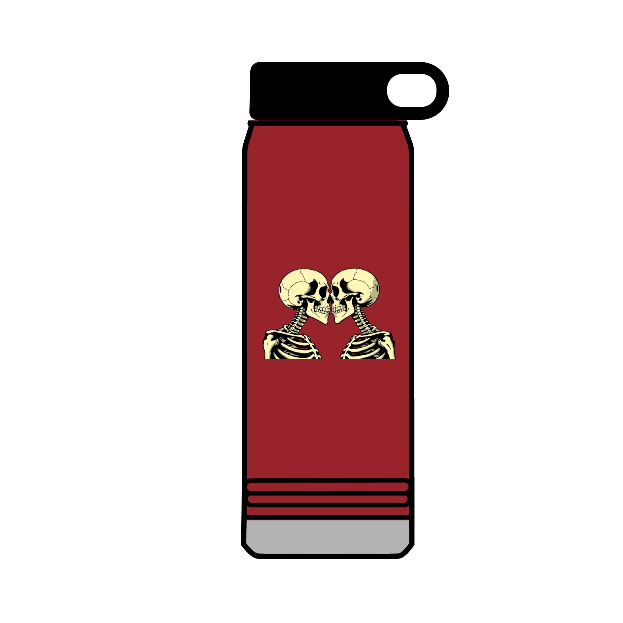 32oz Water Bottle Kissing Skeletons
