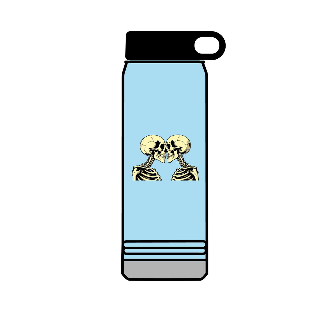 32oz Water Bottle Kissing Skeletons