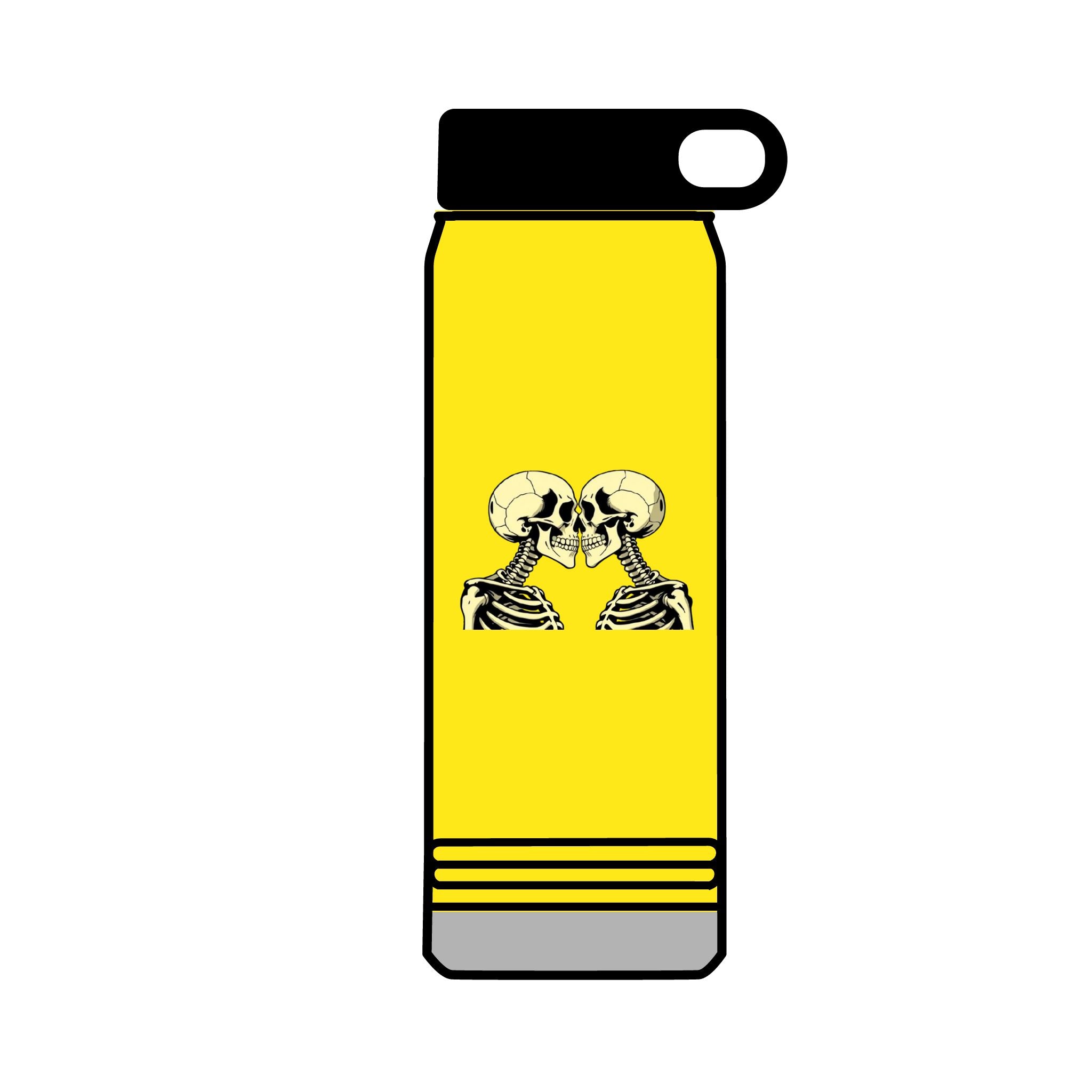 32oz Water Bottle Kissing Skeletons