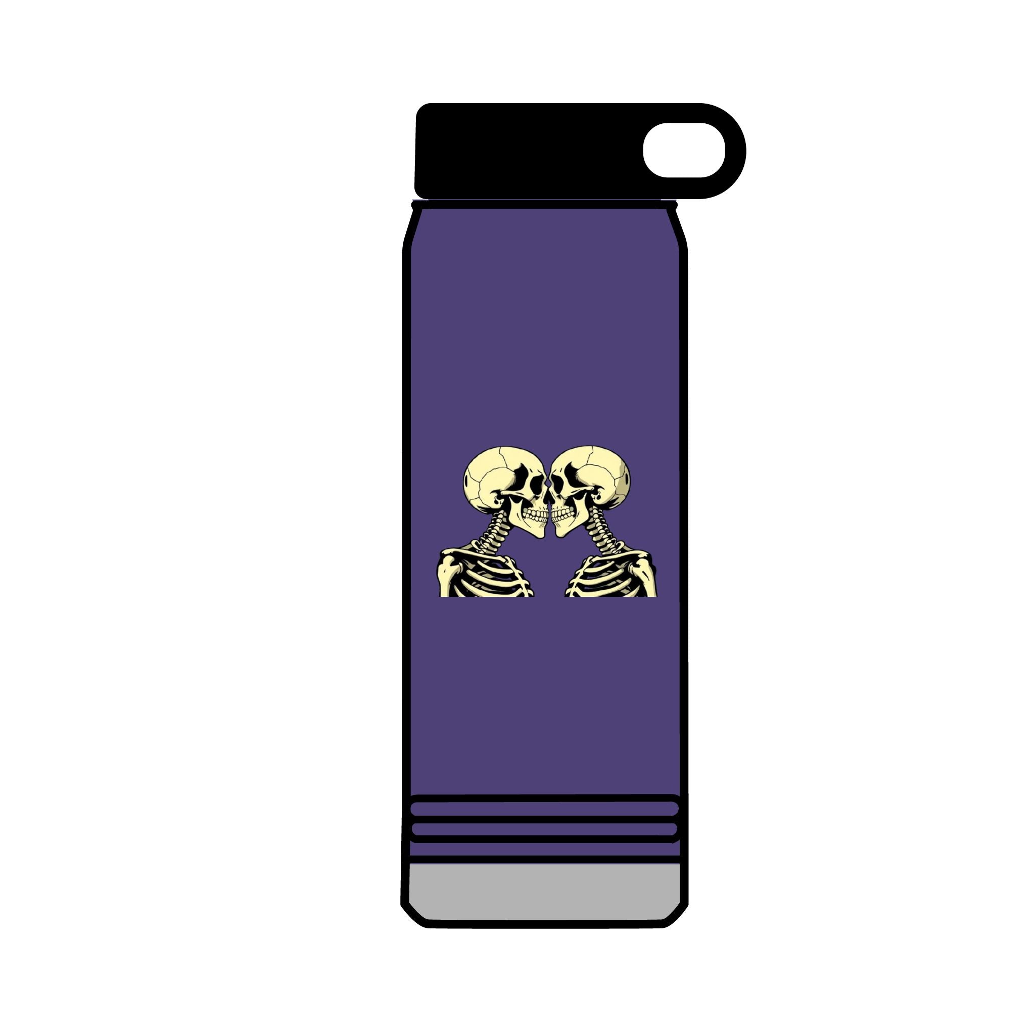 32oz Water Bottle Kissing Skeletons