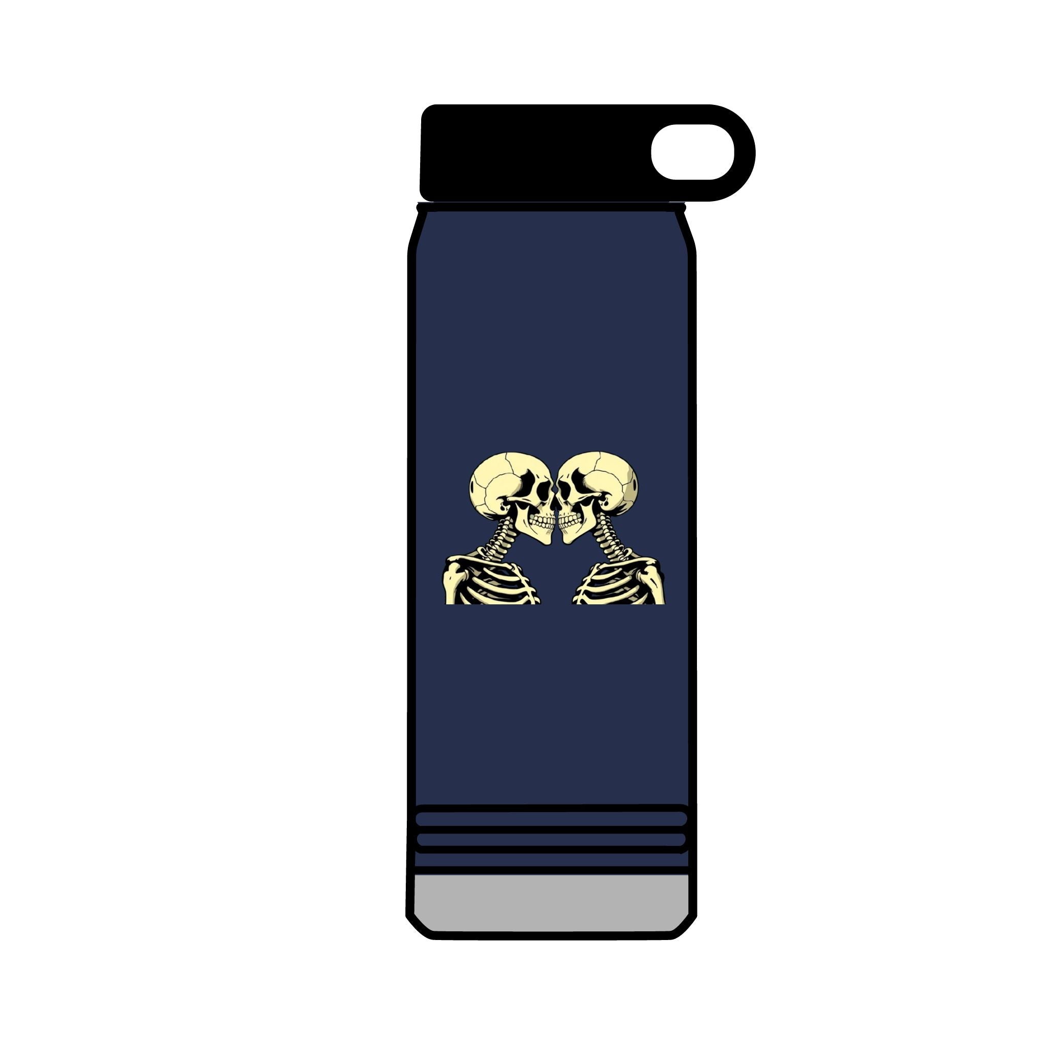 32oz Water Bottle Kissing Skeletons