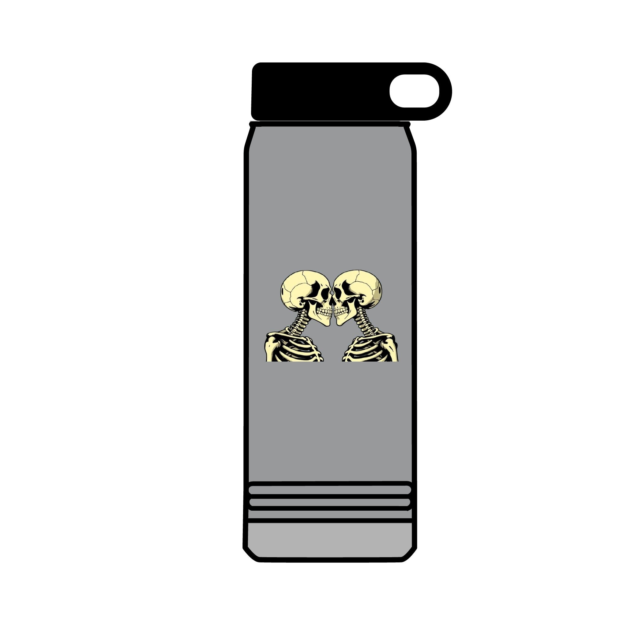 32oz Water Bottle Kissing Skeletons