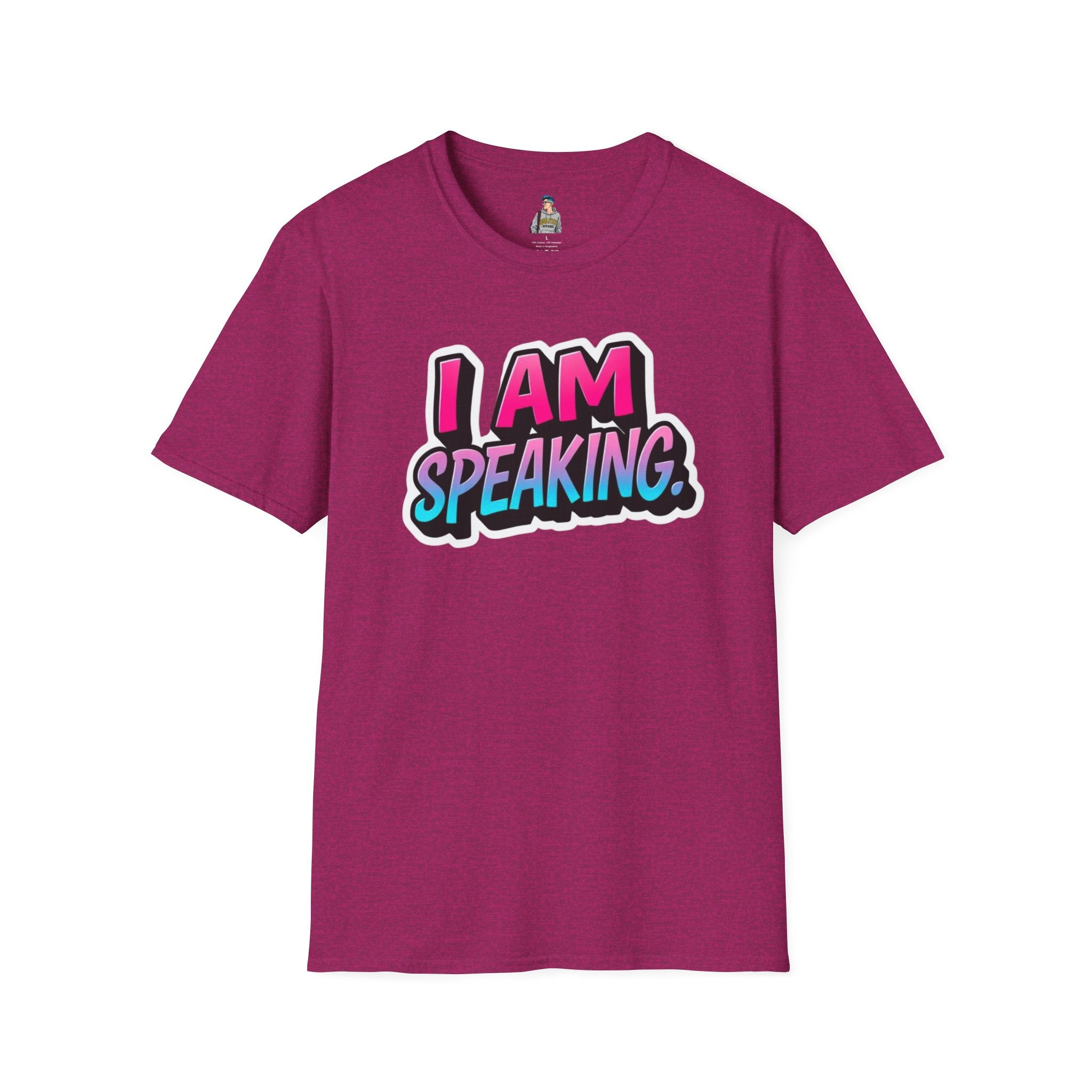 'I Am Speaking' Unisex Softstyle T-Shirt – Bold Statement Tee for Confident Voices