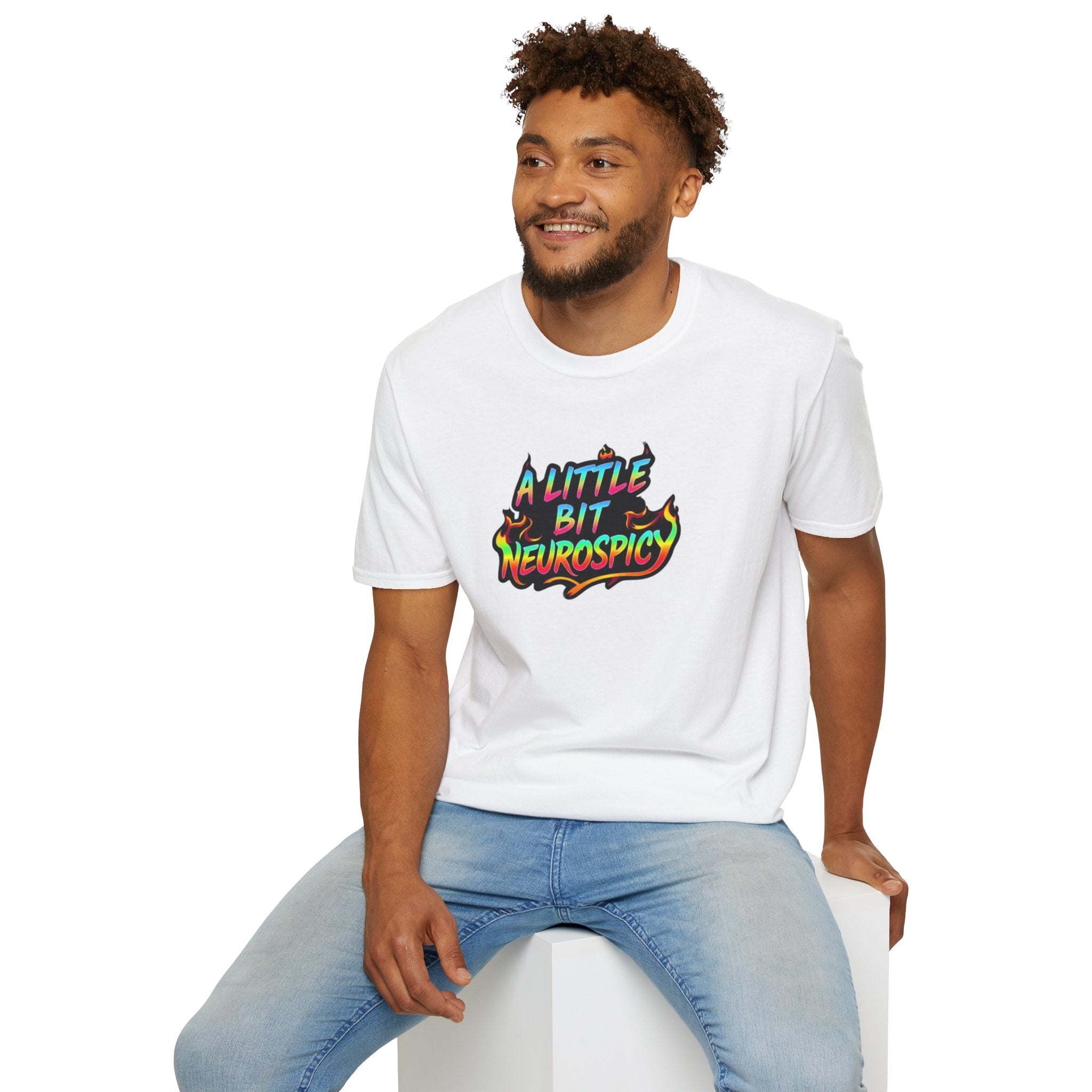A Little Bit Neurospicy Unisex Softstyle T-Shirt - Fun & Quirky Graphic Tee for Neurodivergent Awareness