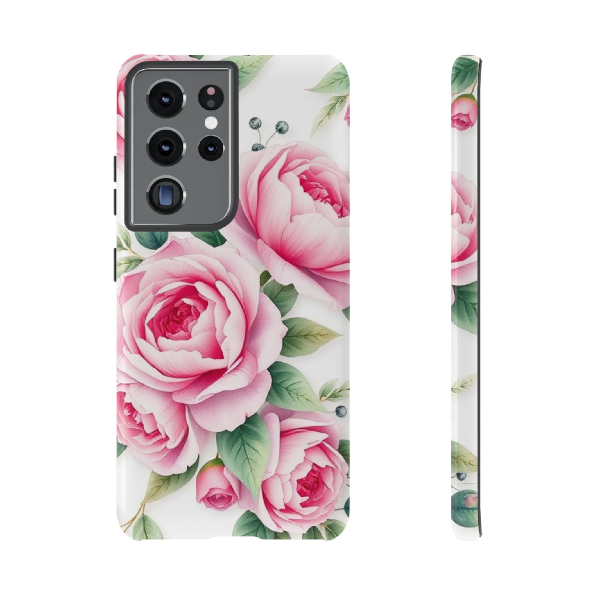Android OR iPhone Compatible Cases - Pink Flower Design - Unique Tough Cases