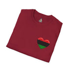 Unity and Heritage Unisex Softstyle T-Shirt with Pan-African Heart