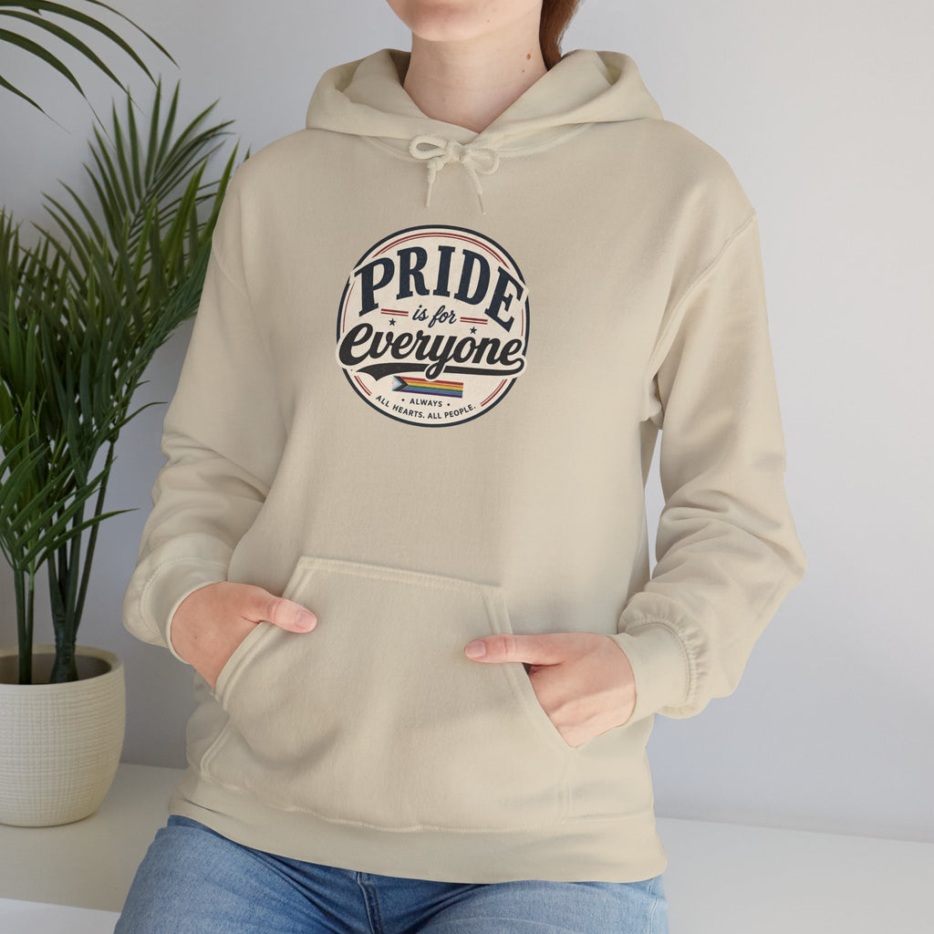 Pride Is For Everyone Pullover Hoodie — Vintage Graphic Inclusivity Sweatshirt