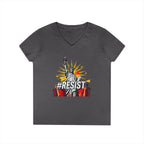 #RESIST Ladies' V-Neck T-Shirt - Empowering Activism Apparel