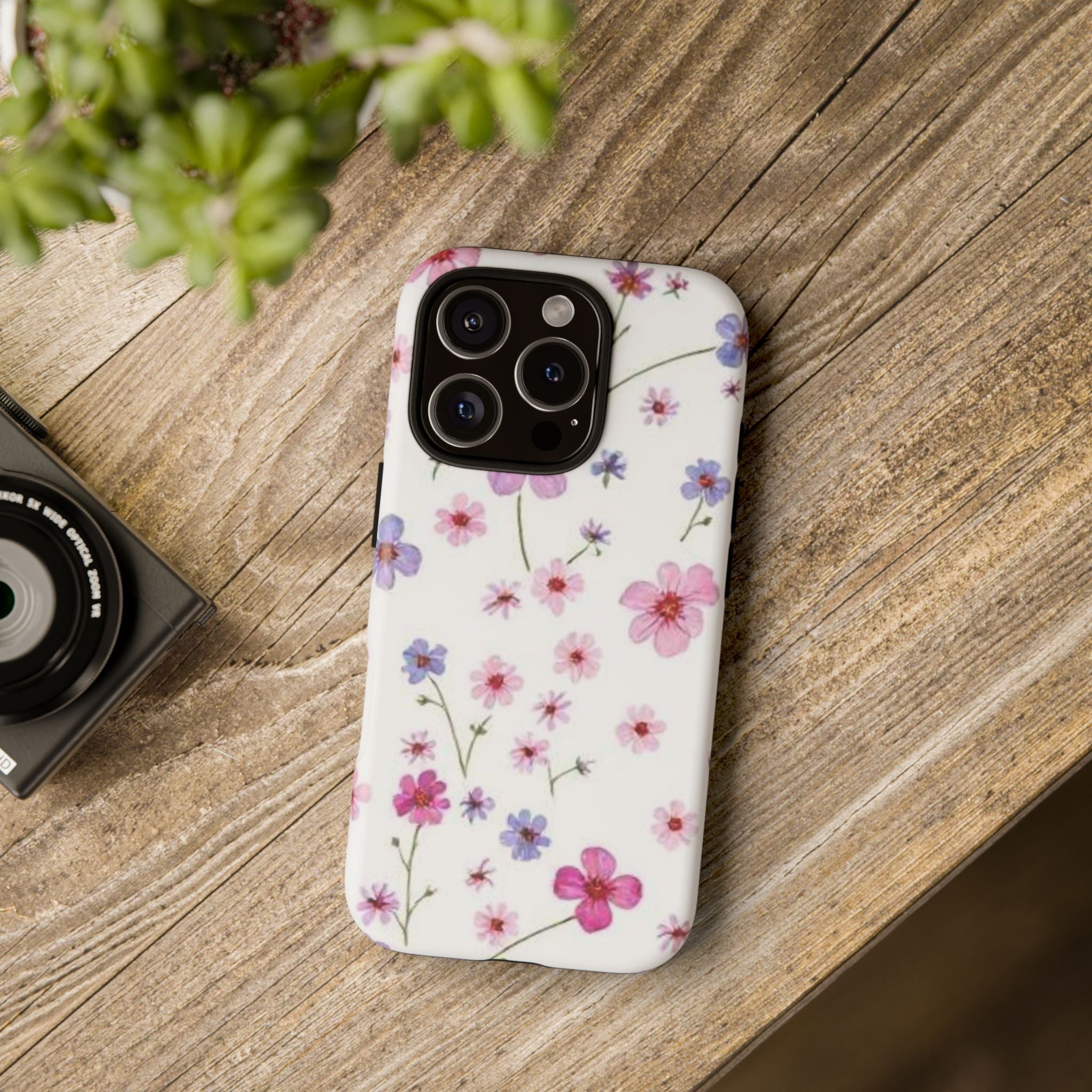 Floral Pink Wildflower Tough Phone Case for iPhone