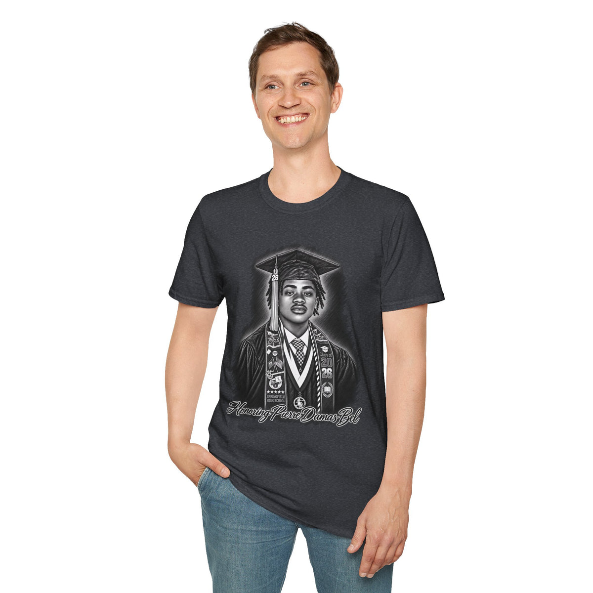 Portrait Front and Back - In Memory of Pierre Damas Bel T-Shirt