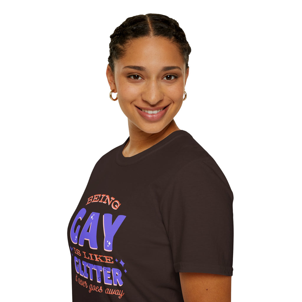 Being Gay Is Like Glitter Pride Tree Las Vegas T-Shirt