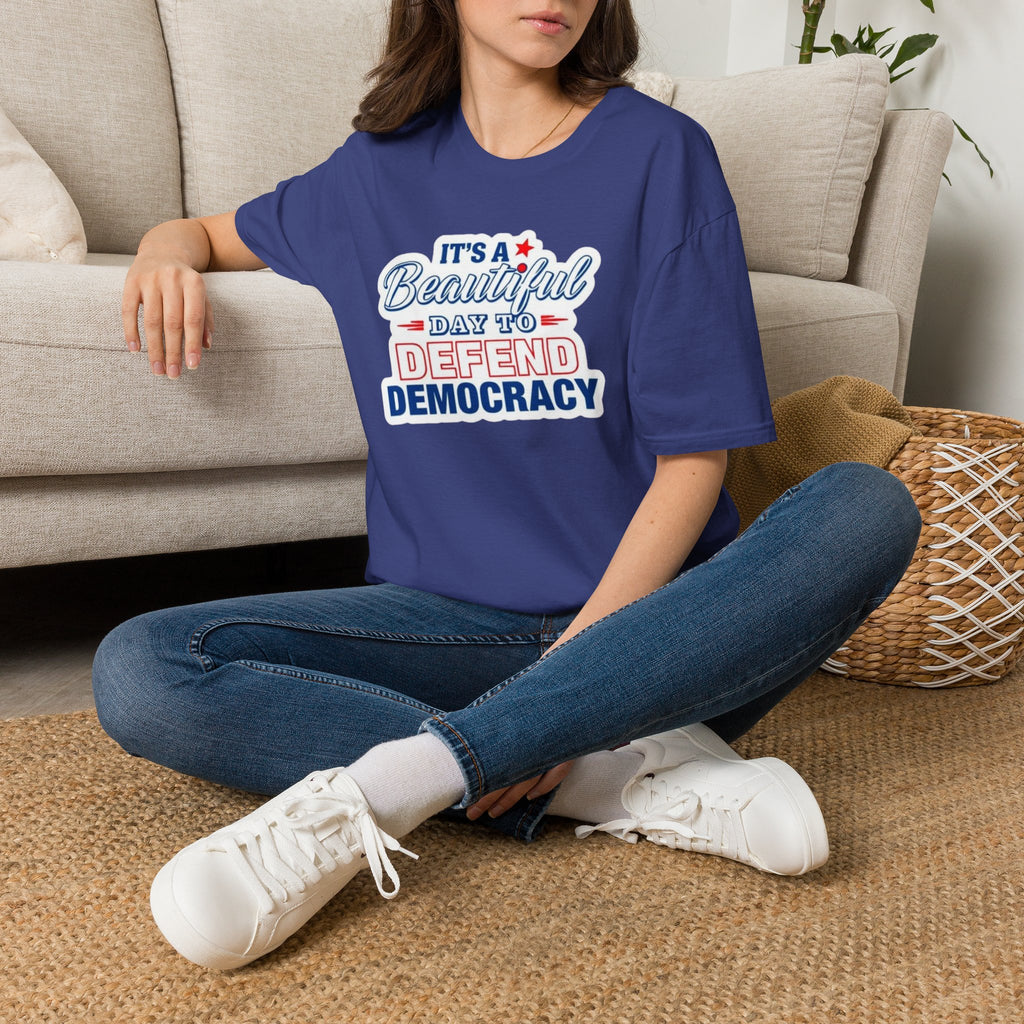Defend Democracy Unisex Softstyle T-Shirt - Perfect for Activism and Everyday Wear
