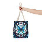 Colorful Butterfly Stained Glass Design Tote Bag