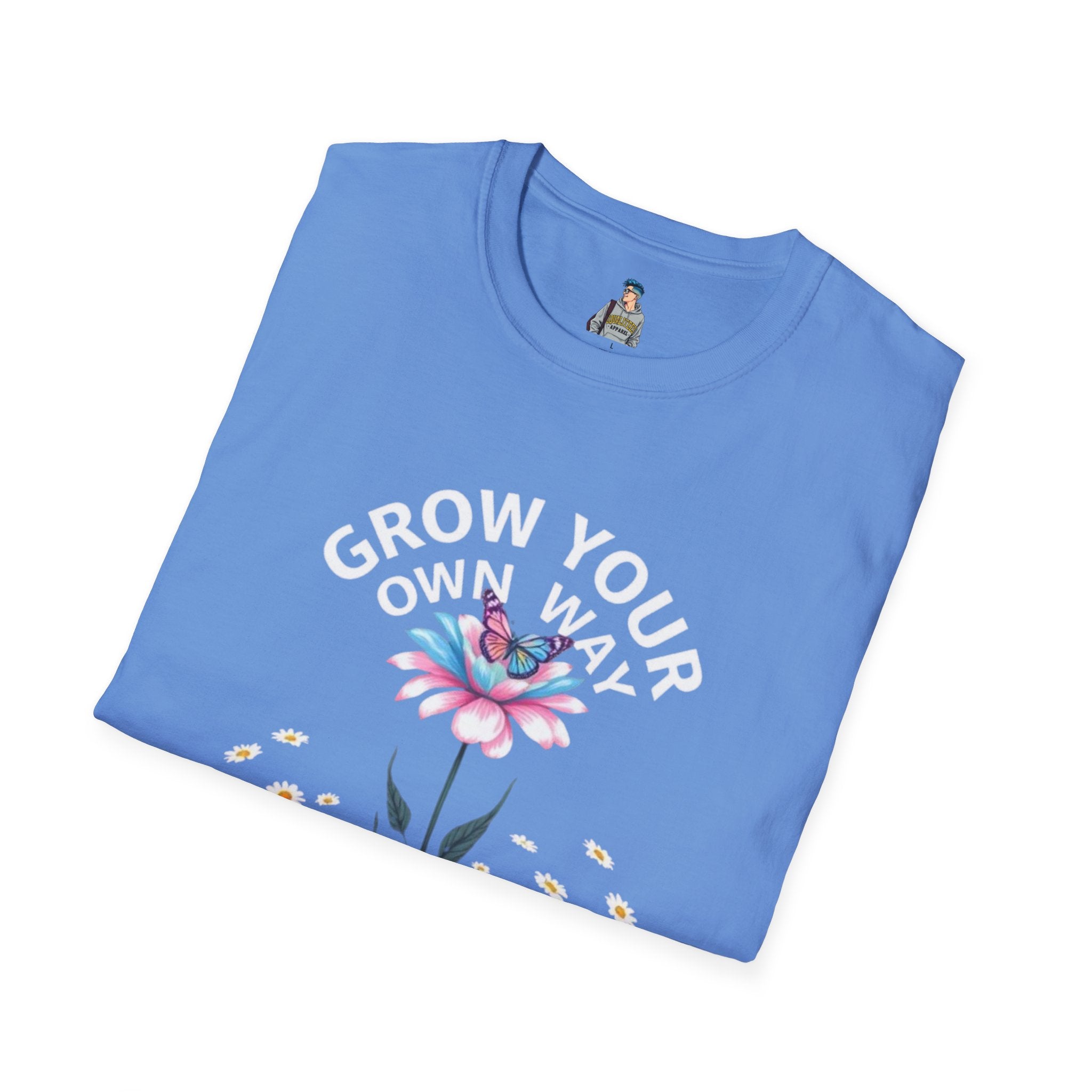 Grow Your Own Way Trans Pride Unisex T-Shirt - Floral Design for Garden Lovers