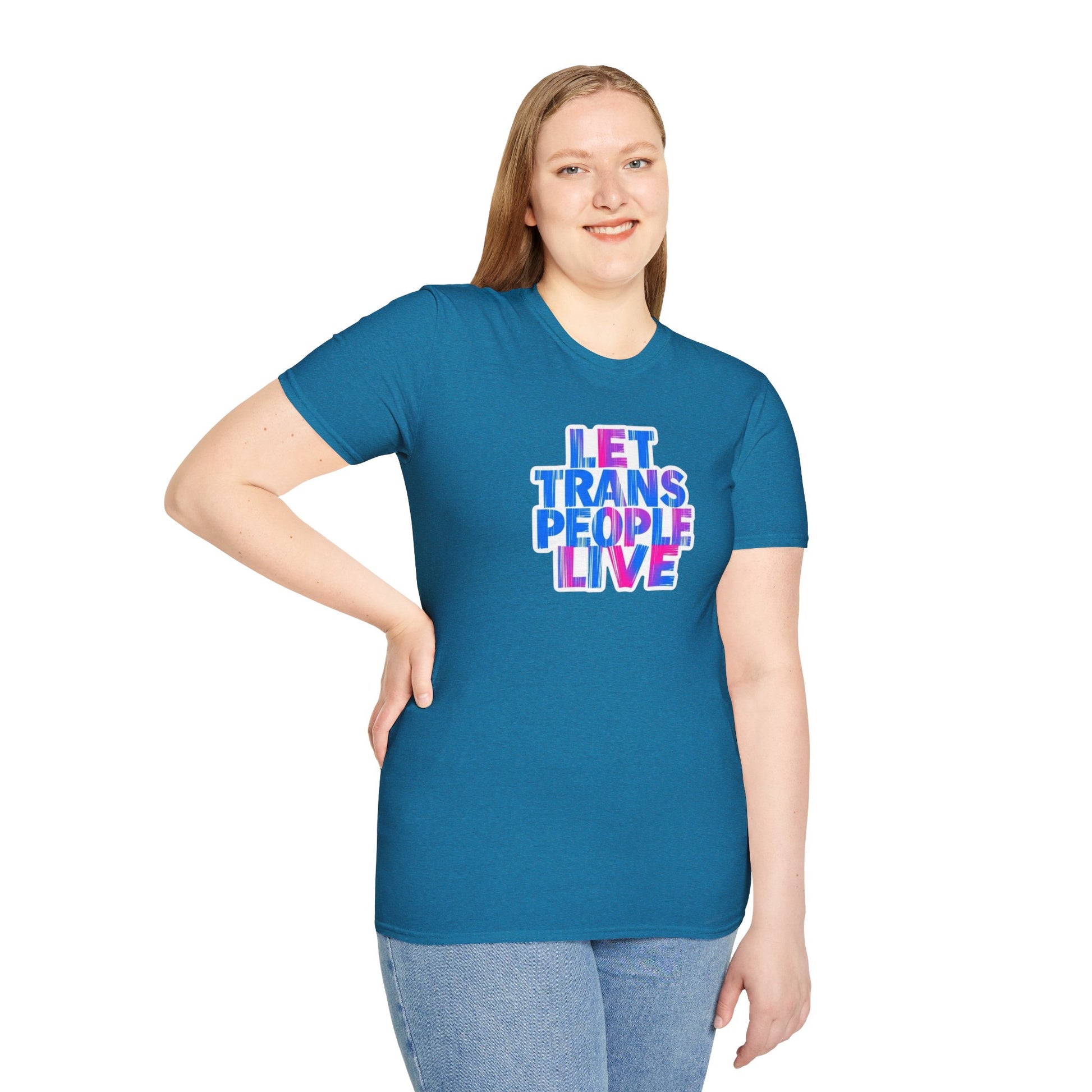 Let Trans People Live Unisex Softstyle T-Shirt - Supportive Statement Tee for LGBTQ+ Pride