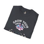 Grow Your Own Way Trans Pride Unisex T-Shirt - Floral Design for Garden Lovers