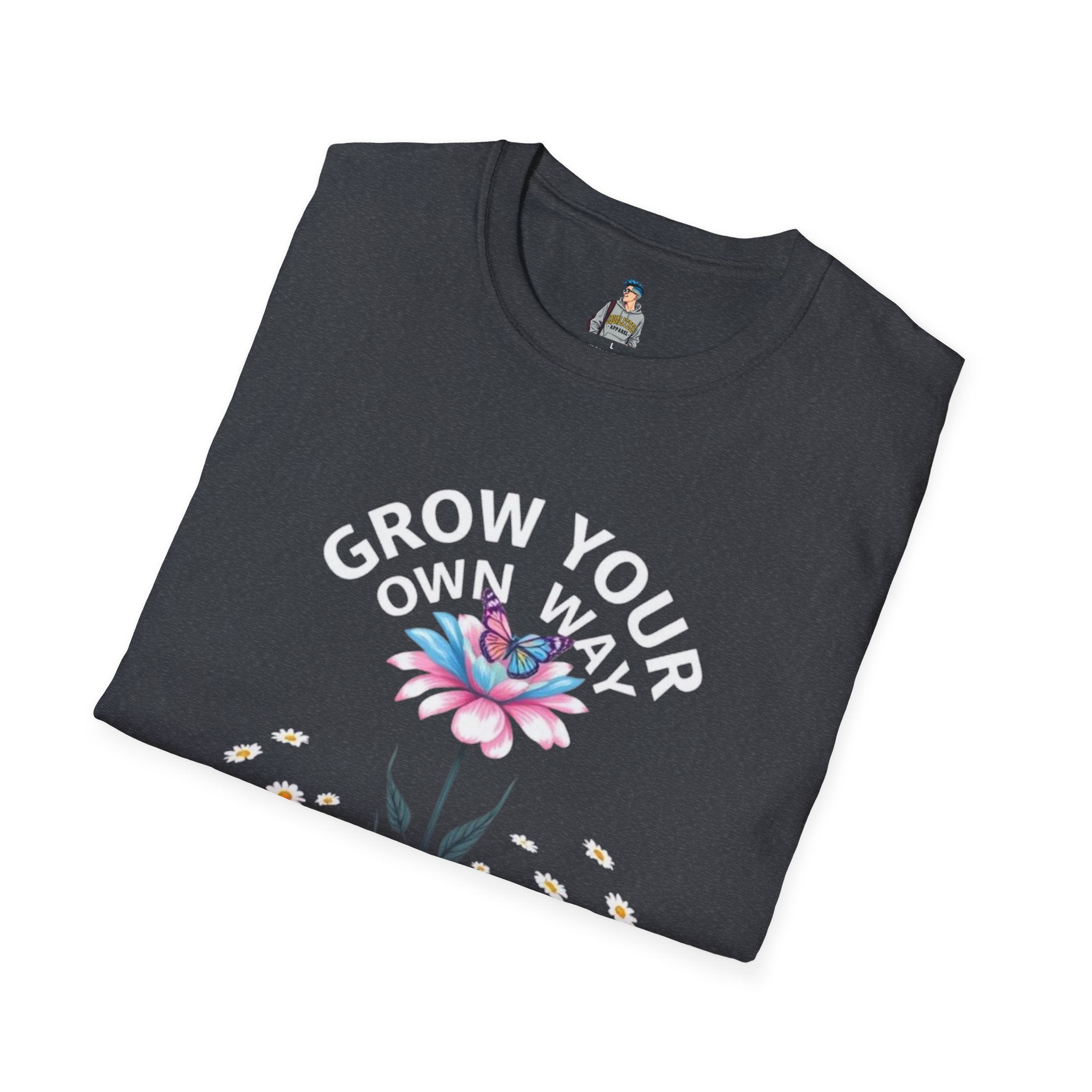 Grow Your Own Way Trans Pride Unisex T-Shirt - Floral Design for Garden Lovers