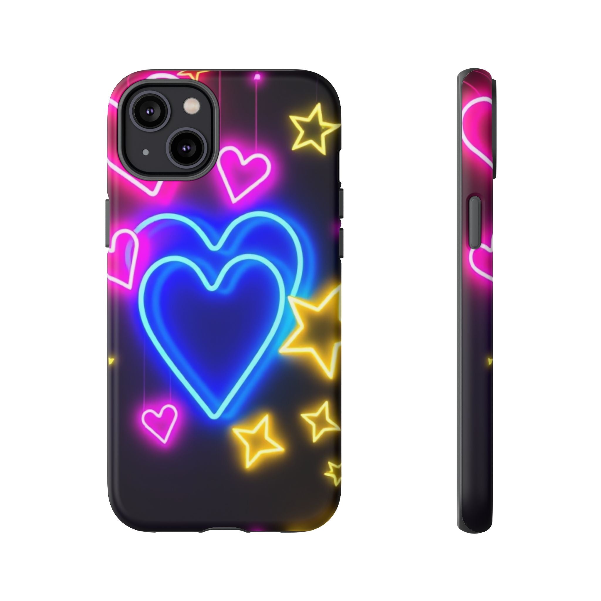 Android OR iPhone Compatible Cases - Neon Love Design - Unique Tough Cases