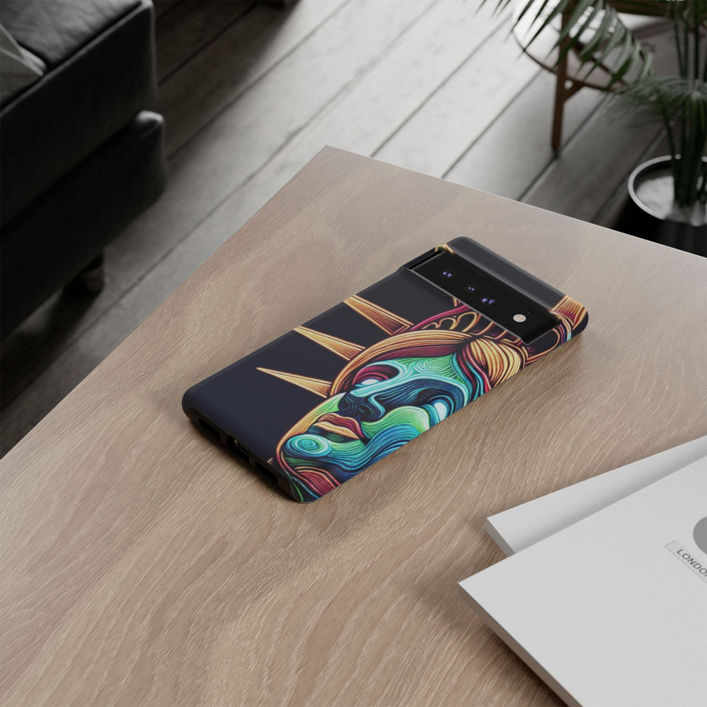 Statue of Liberty Neon Glowing Art Tough Case for Android & iPhone