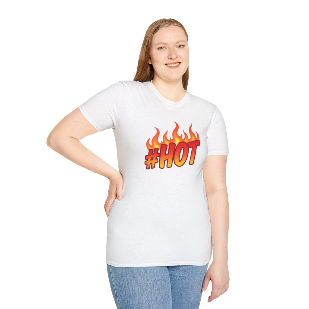 #HOT T-Shirt – Trendy Hashtag Fire Design