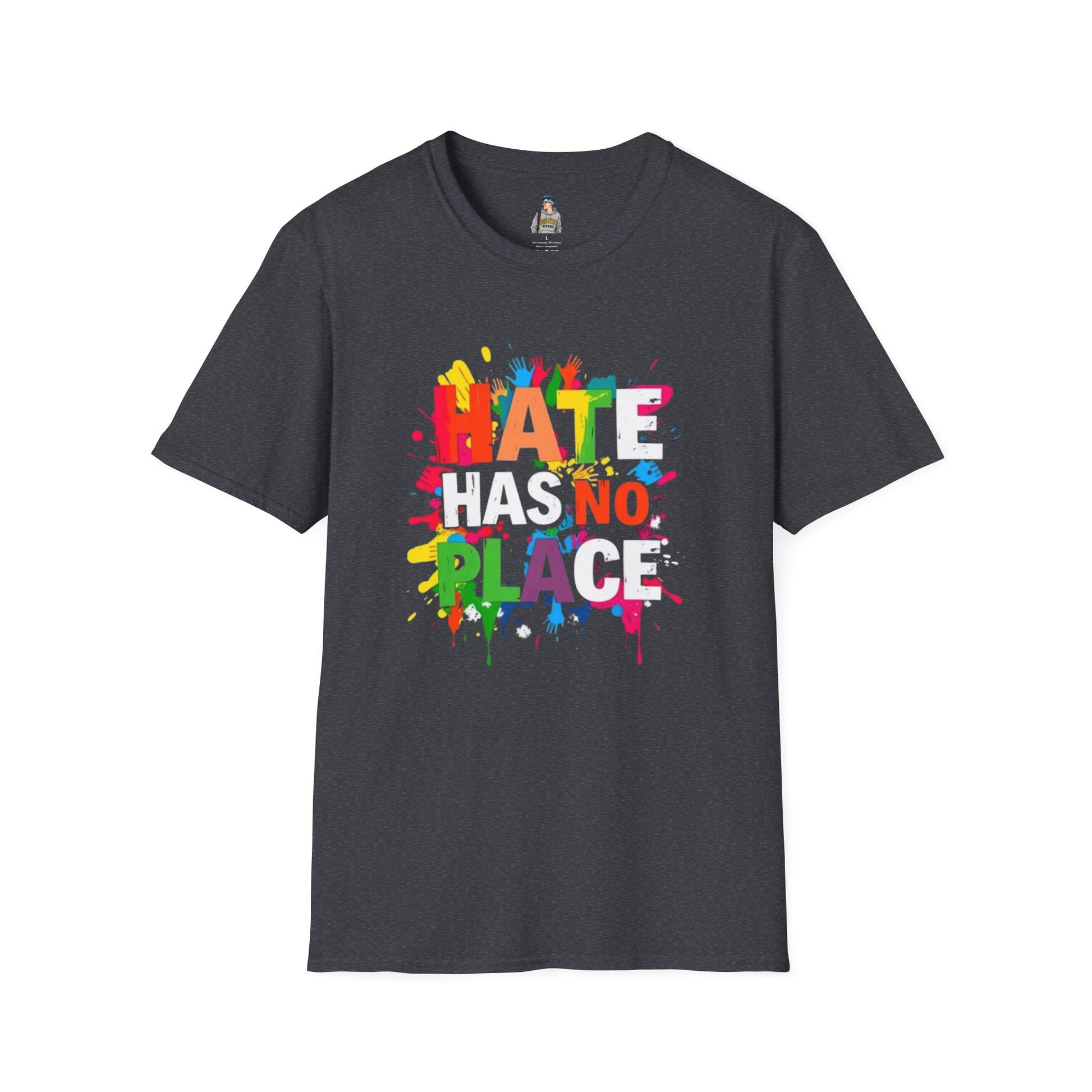 Unisex Softstyle T-Shirt - Hate Has No Place Colorful Graphic Tee