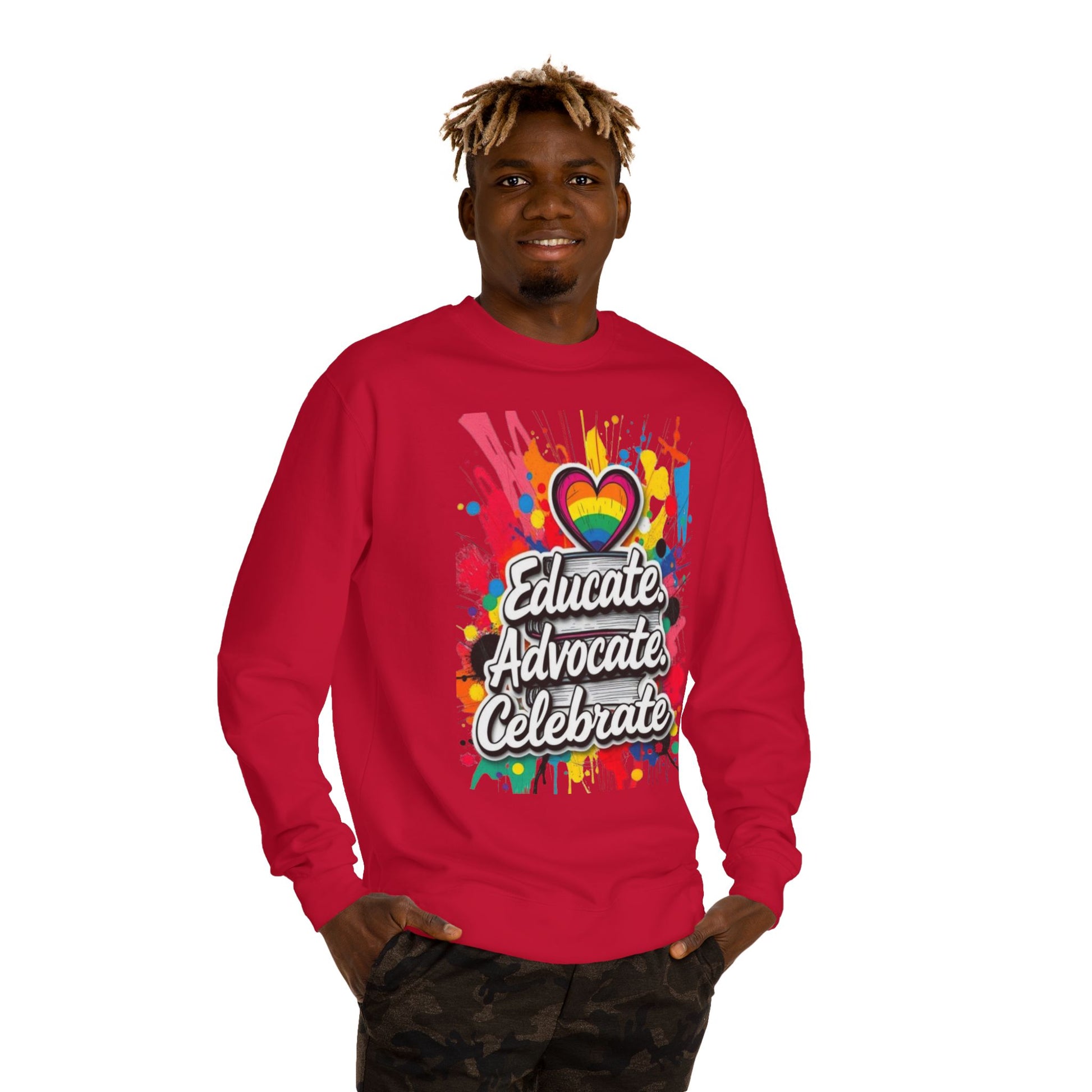 Educate, Advocate, Celebrate Unisex Crew Neck Sweatshirt - Empowerment Apparel
