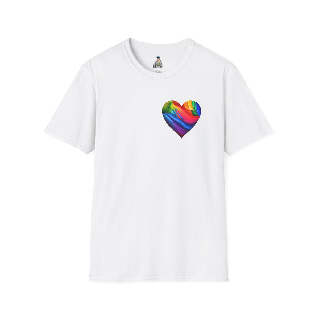 Unisex Softstyle T-Shirt - Pride Heart Design with 'Existence is Resistance'