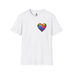 Unisex Softstyle T-Shirt - Pride Heart Design with 'Existence is Resistance'