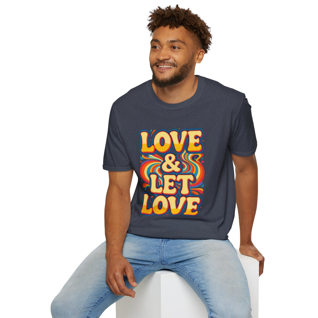 T-Shirt — "Love & Let Love" Retro Rainbow Peace Tee