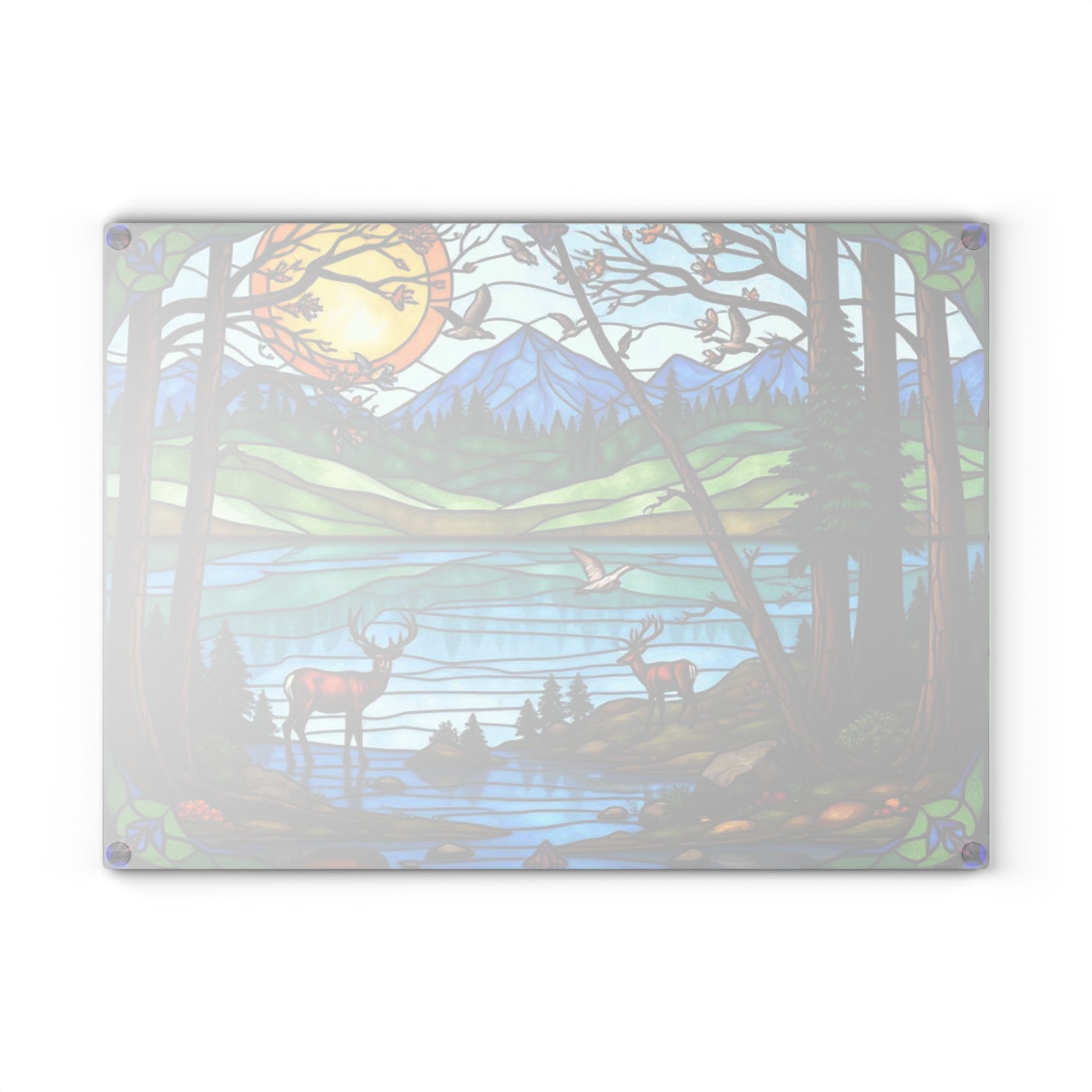 Stained Glass Nature Scene Cutting Board - Perfect Gift for Home Chefs & Nature Lovers