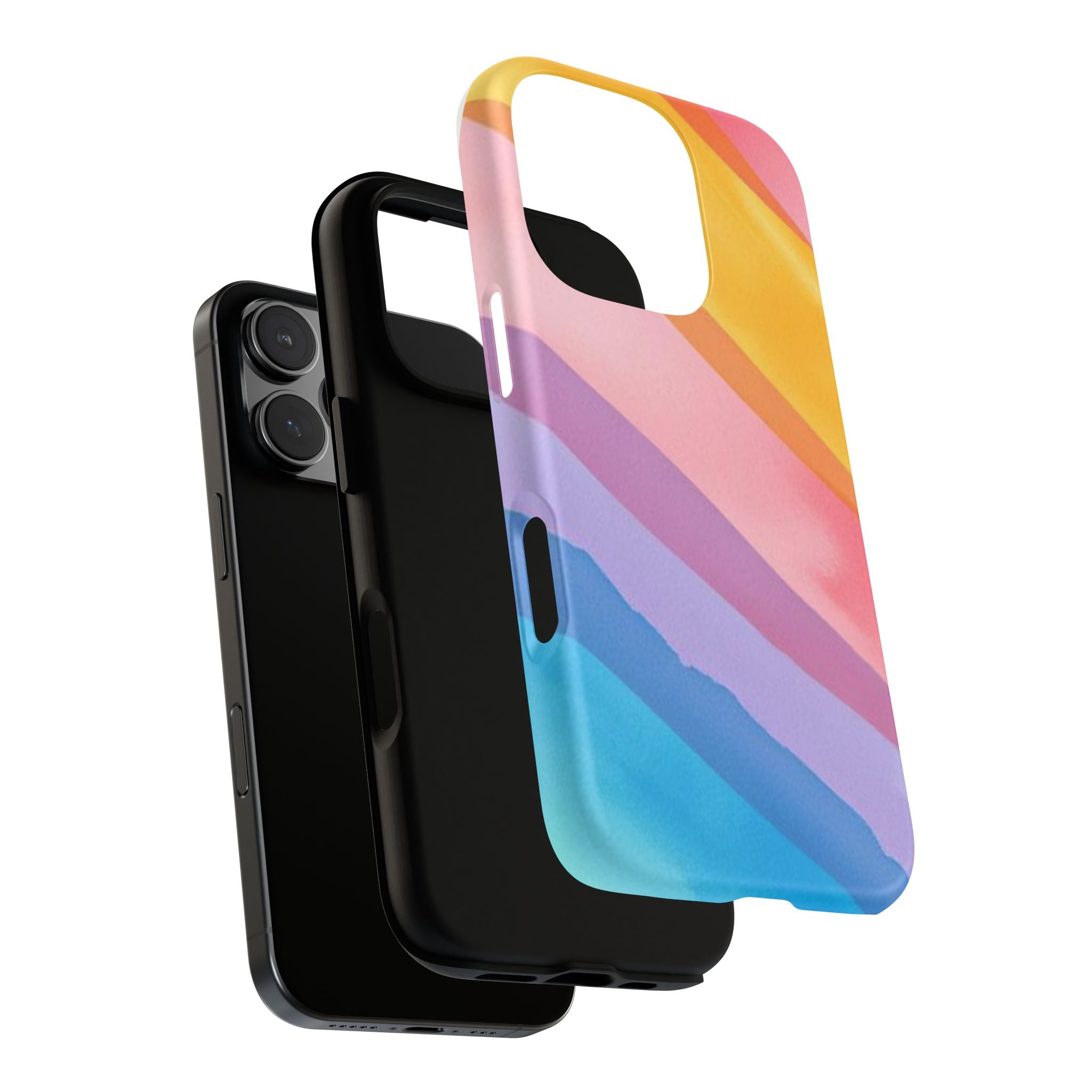 Colorful Diagonal Watercolor Tough Phone Case for iPhone