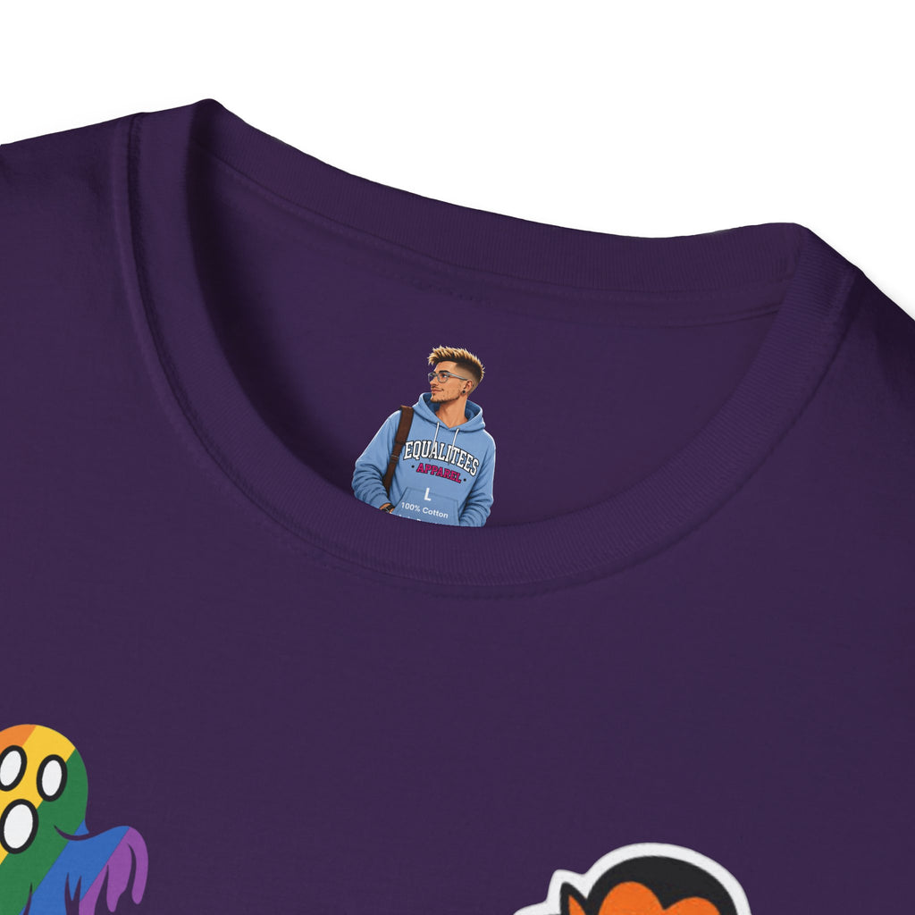The Pride Tree Halloween T‑Shirt — Rainbow Ghosts, Pumpkins & Bat Graphic Tee