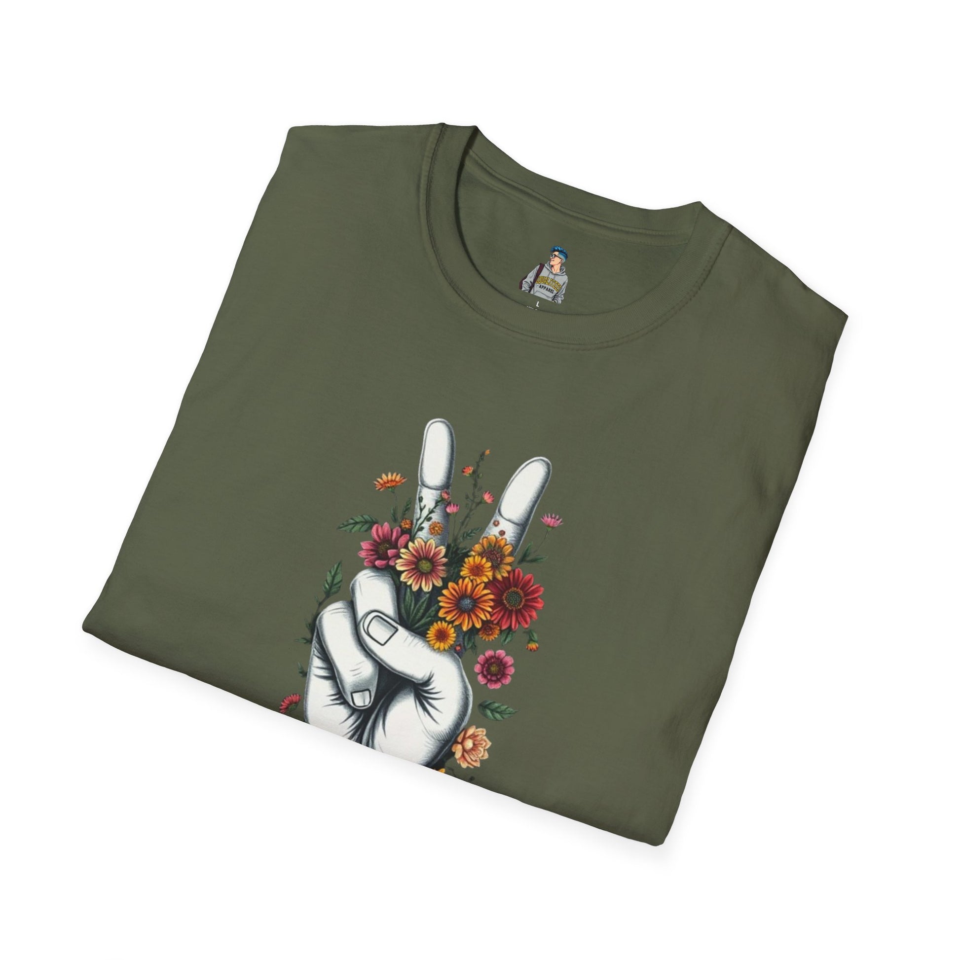 Grow Peace Unisex Softstyle T-Shirt - Boho Inspiration, Perfect for Festivals and Everyday Wear