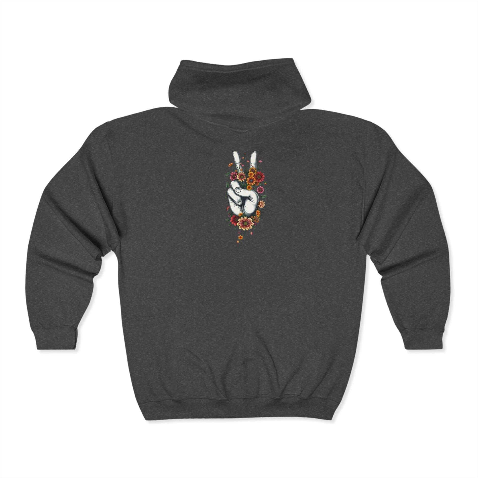 Grow Peace Zip-Up Hoodie - Cozy Outdoor Style