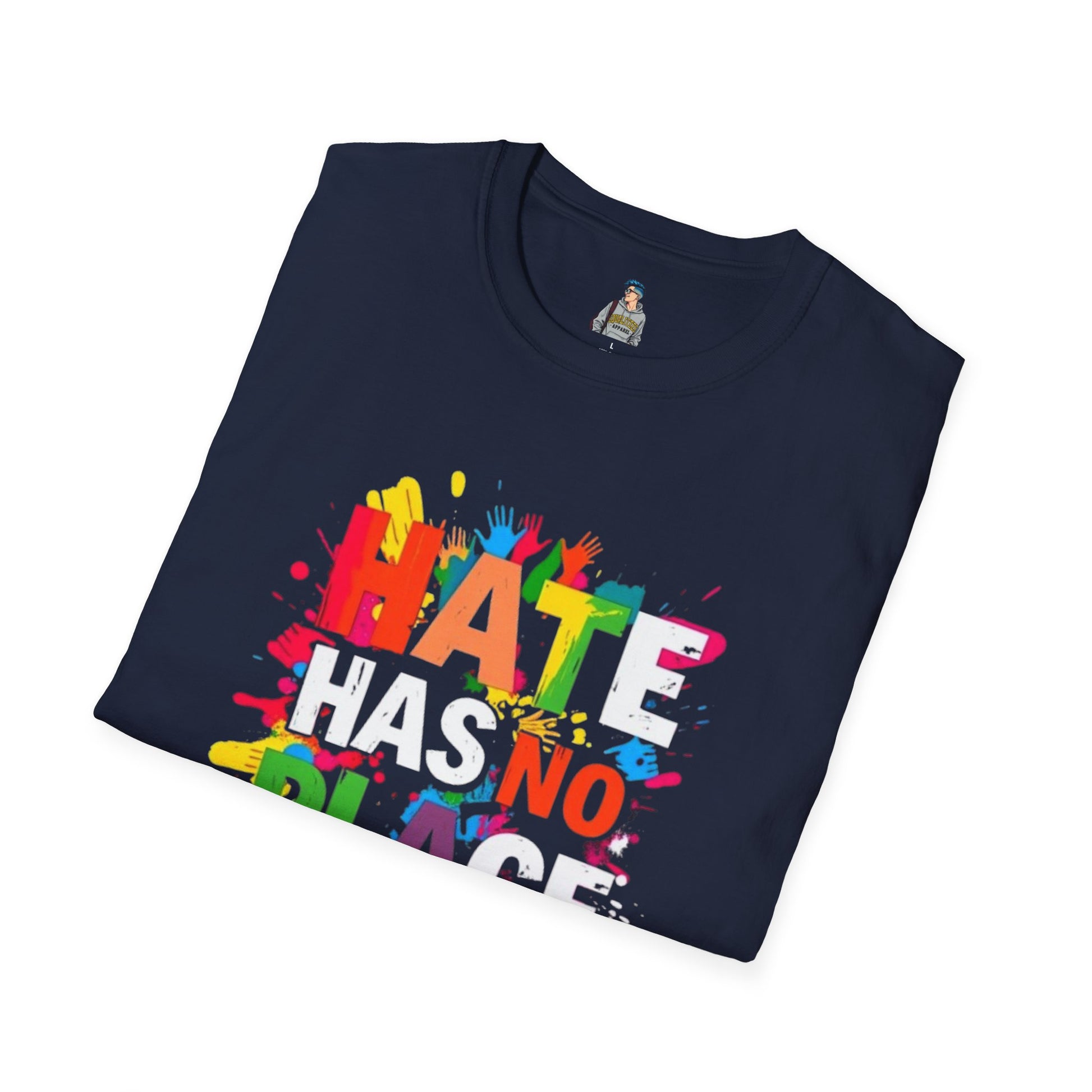 Unisex Softstyle T-Shirt - Hate Has No Place Colorful Graphic Tee
