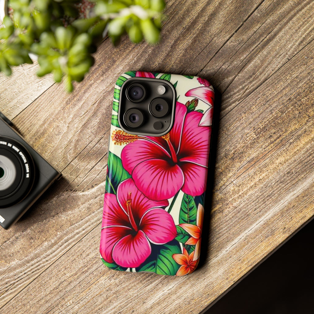Tropical Hibiscus Phone Case for iPhone — Floral Tough Protective Cover