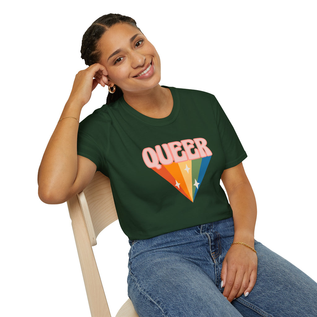 Queer Rainbow Sparkle Pride Tree Las Vegas T-Shirt