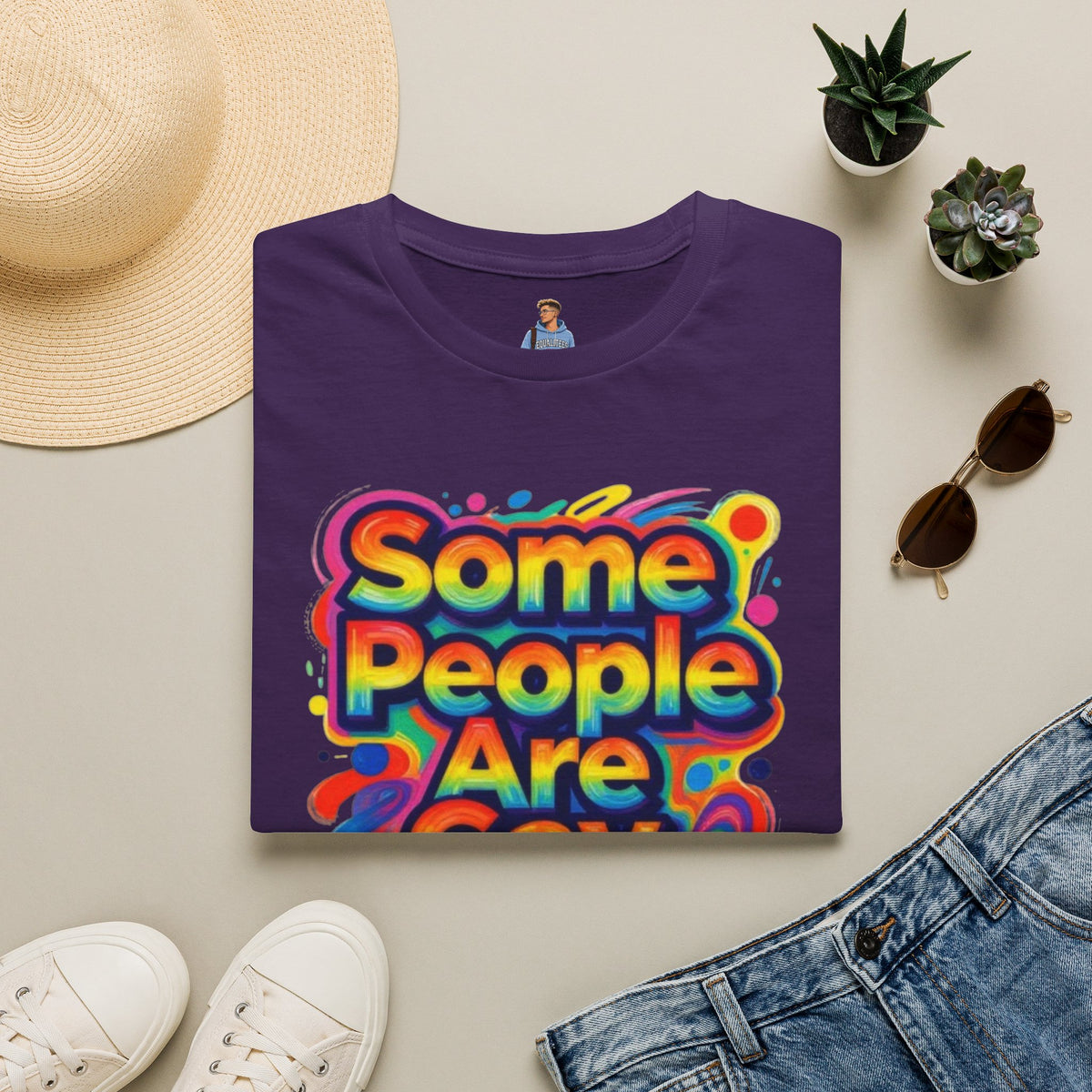 Some People Are Gay Get Over It T-Shirt — Rainbow Pride Statement Tee