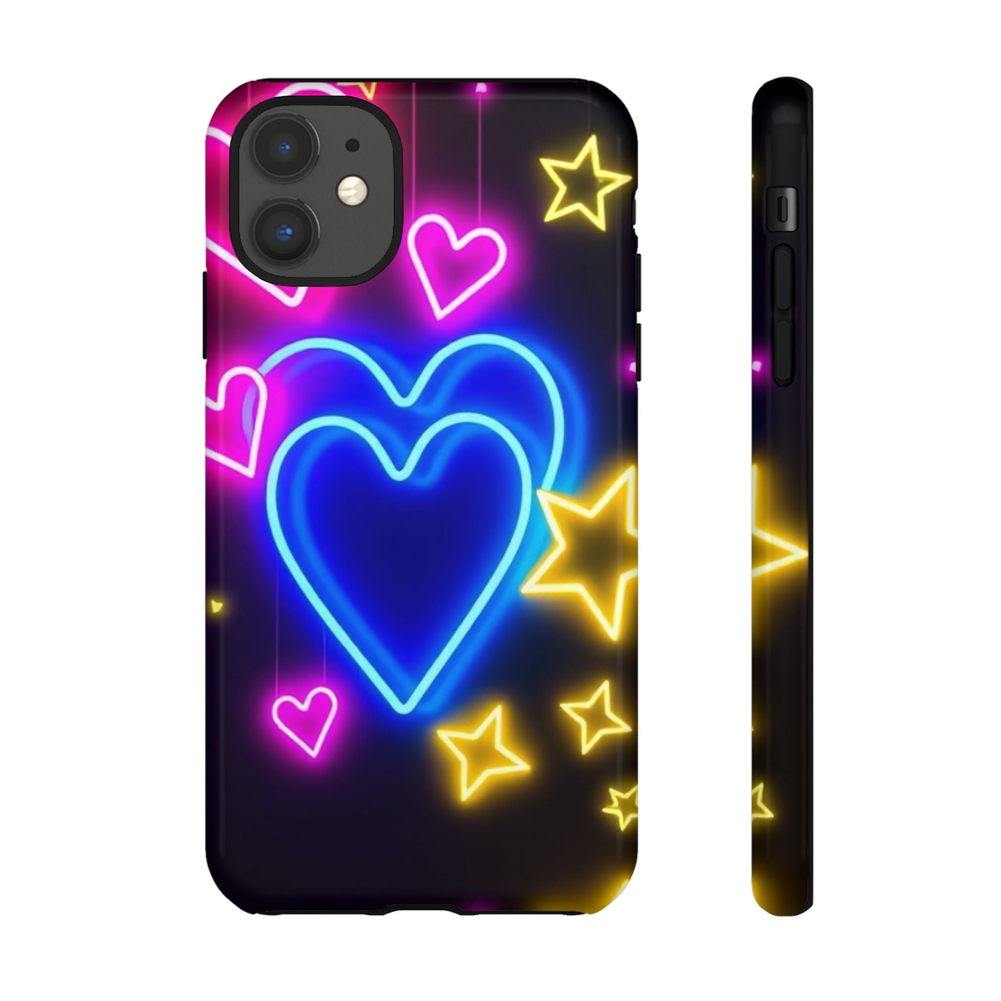Android OR iPhone Compatible Cases - Neon Love Design - Unique Tough Cases