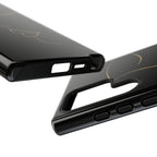 Android OR iPhone Compatible Cases - Gold Line Face Design - Unique Tough Cases