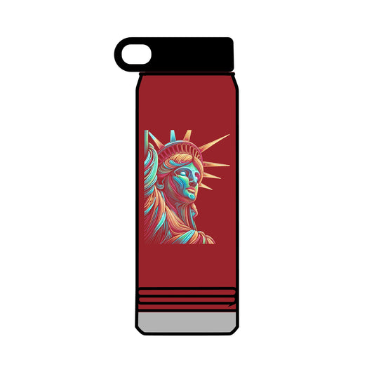 32oz Water Bottle Neon Lady Liberty