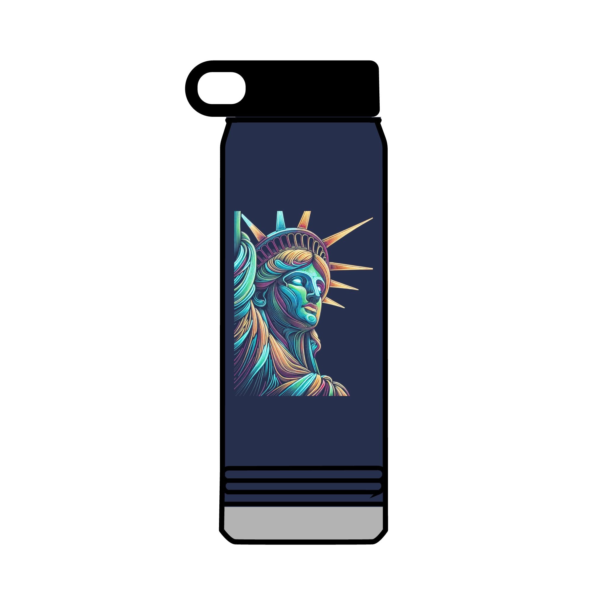 32oz Water Bottle Neon Lady Liberty