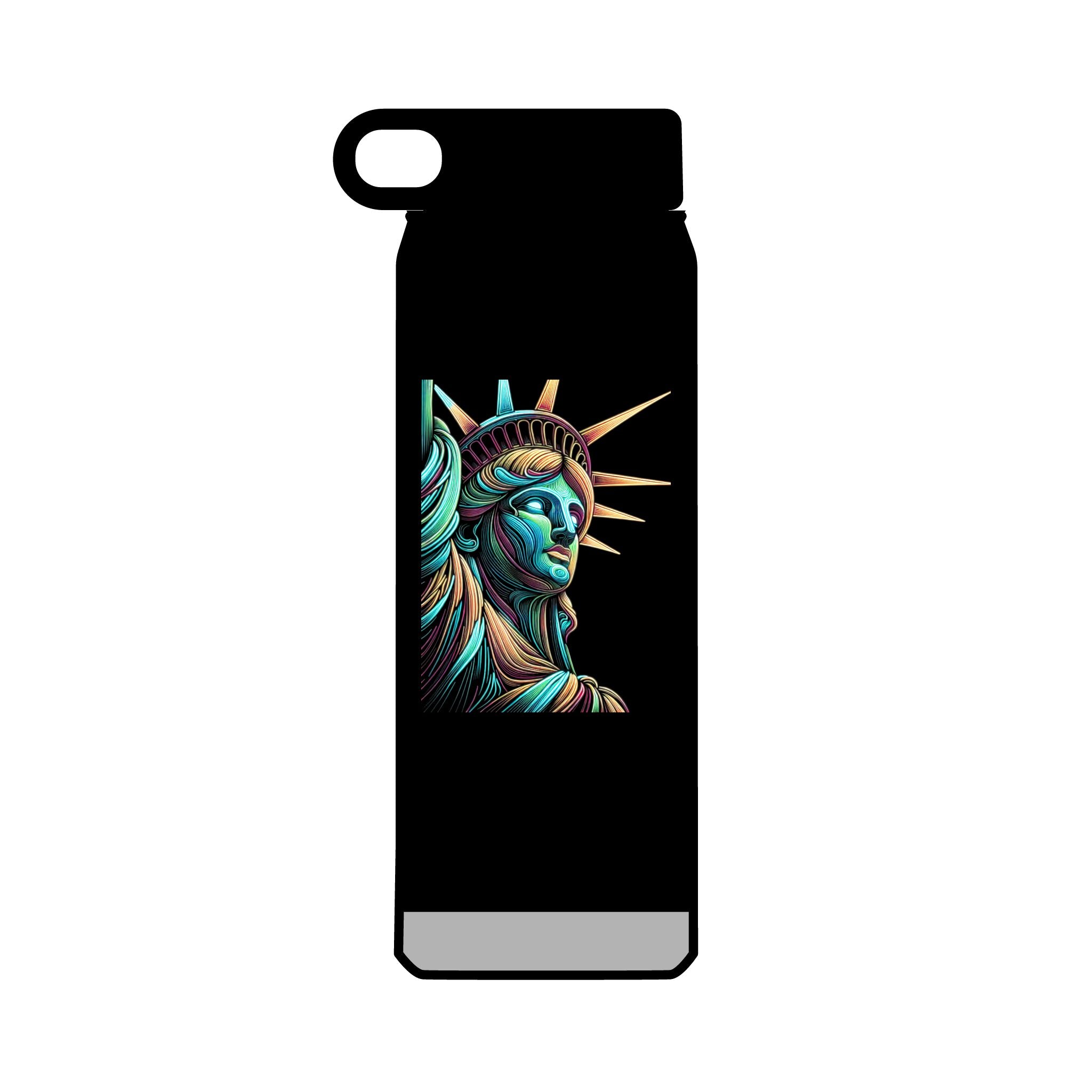 32oz Water Bottle Neon Lady Liberty