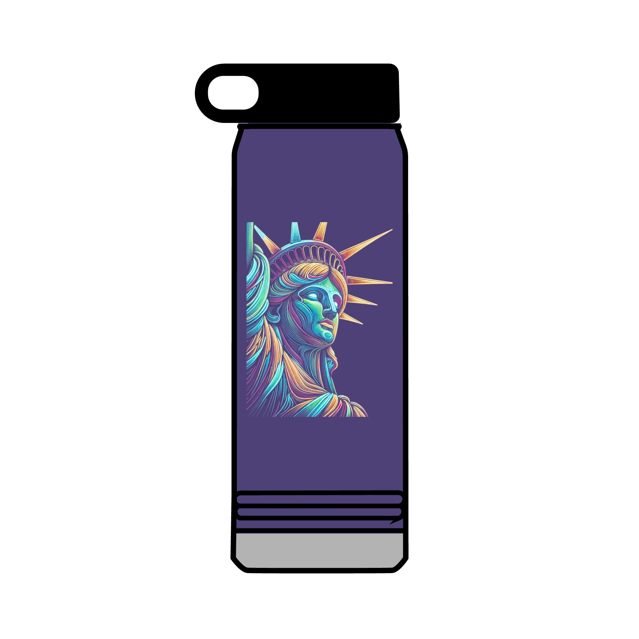 32oz Water Bottle Neon Lady Liberty