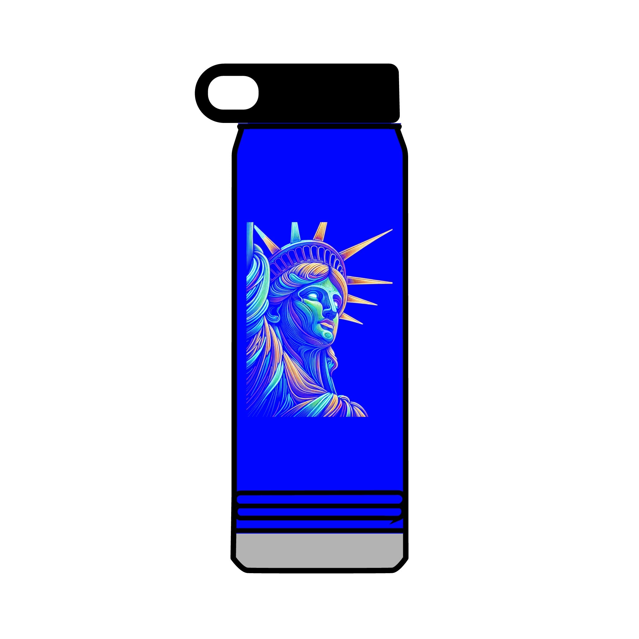 32oz Water Bottle Neon Lady Liberty