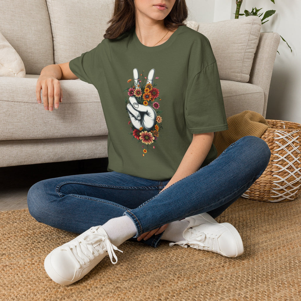 Grow Peace Unisex Softstyle T-Shirt - Boho Inspiration, Perfect for Festivals and Everyday Wear