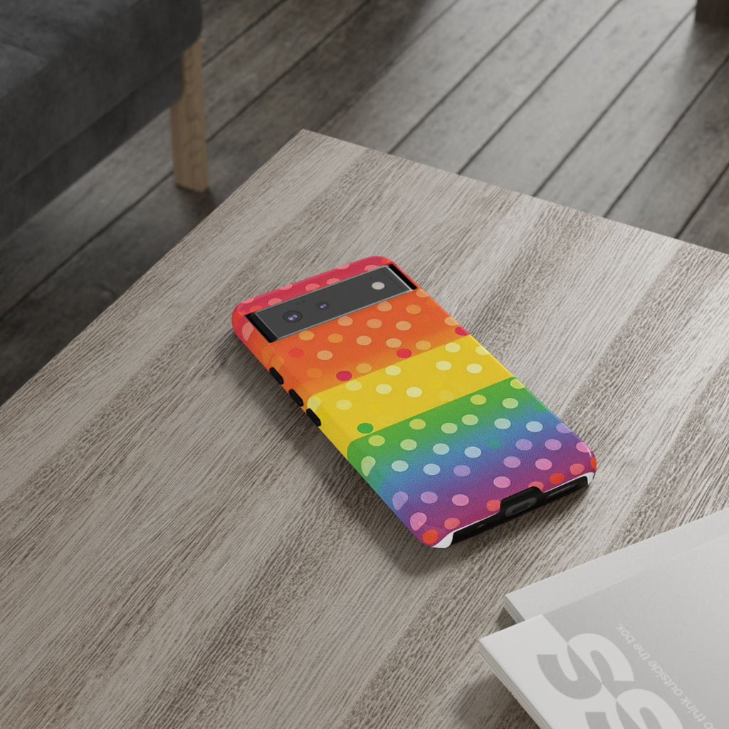 Rainbow Polka-Dot Tough Case for Android
