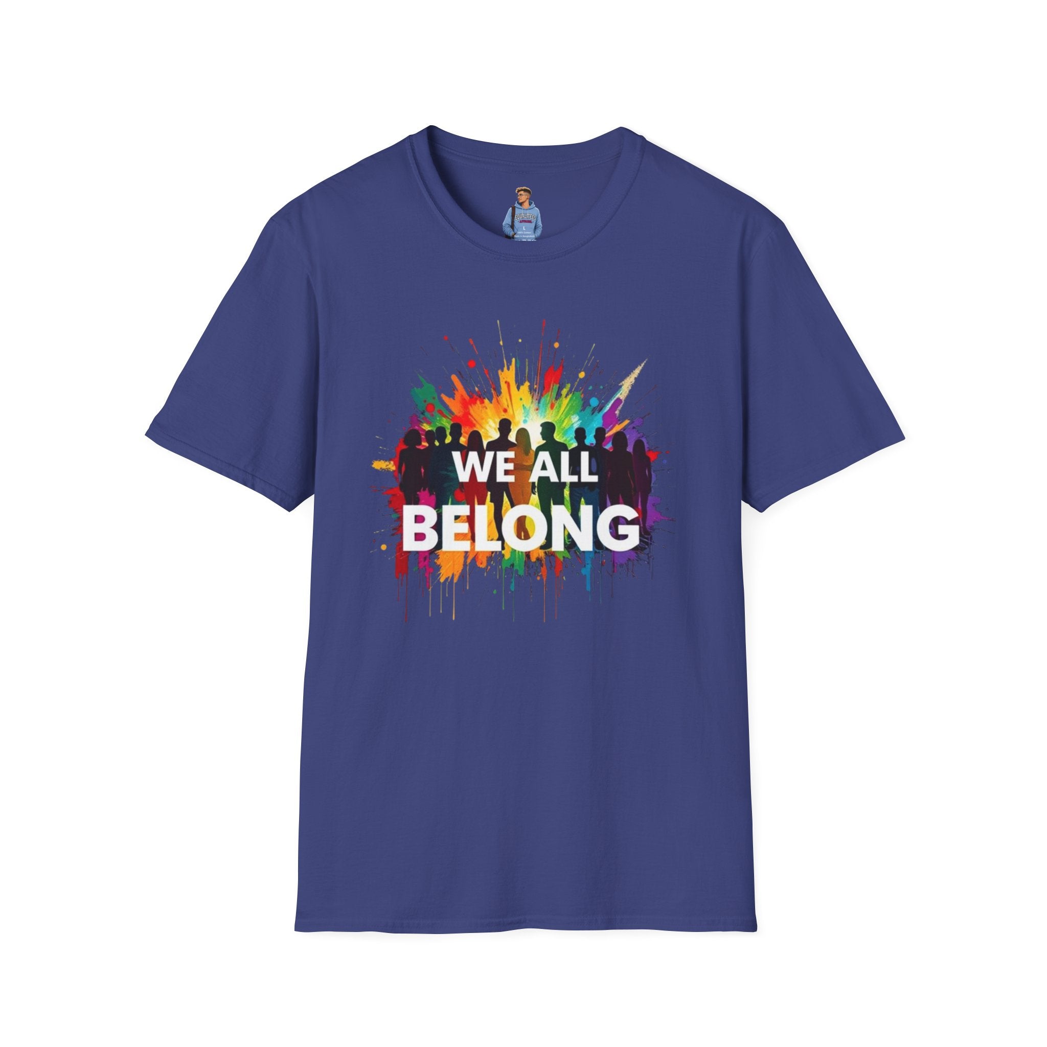 We All Belong Unisex Softstyle T-Shirt - Colorful Pride Tee