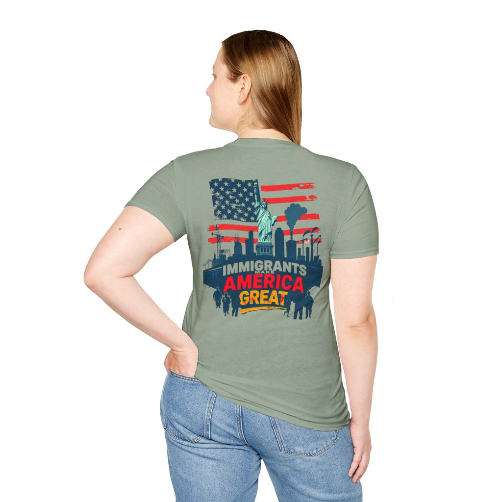 Immigrants Make America Great T-Shirt Estoy Contigo (I Am With You) Unisex Softstyle T-Shirt Classic Protest Tee