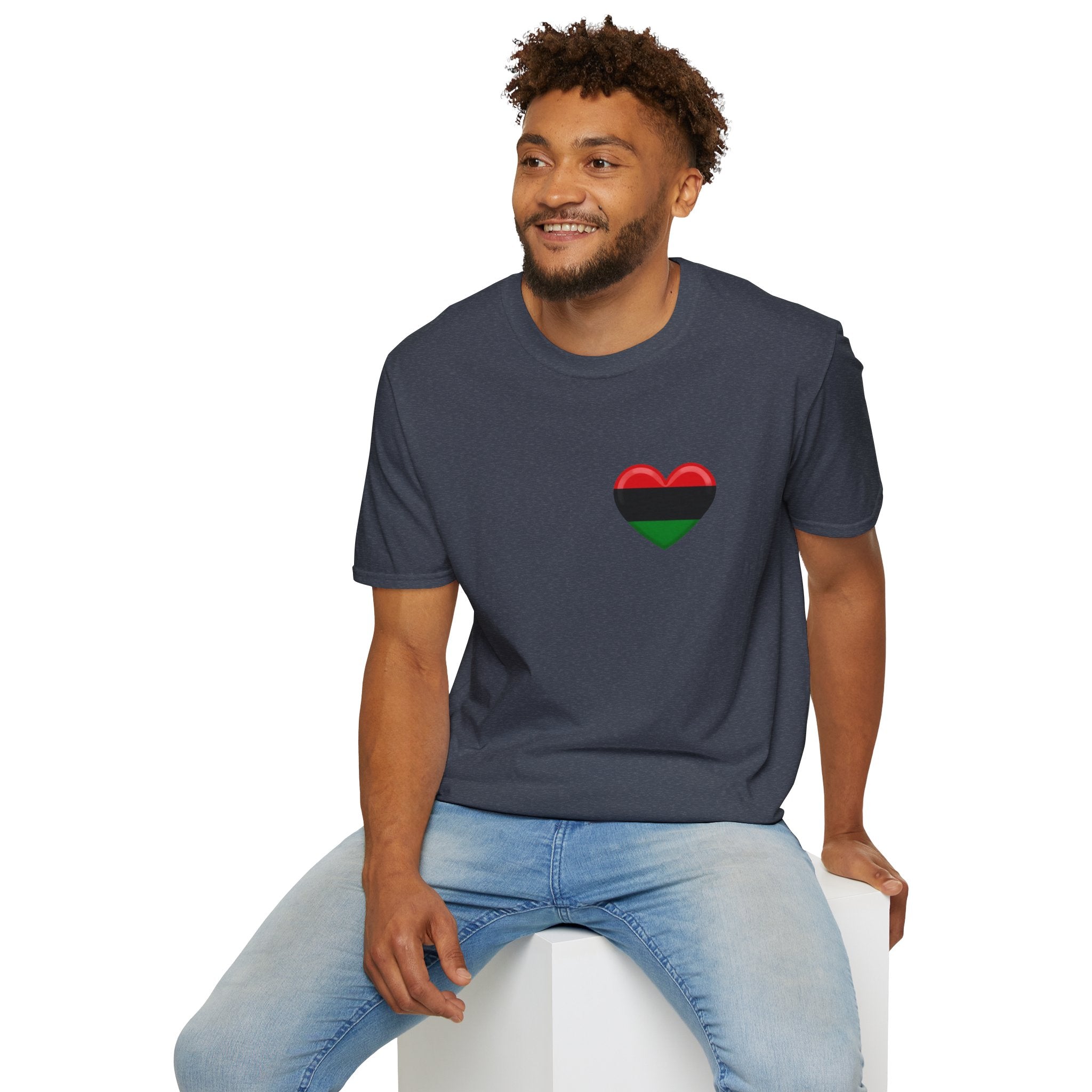 Unity and Heritage Unisex Softstyle T-Shirt with Pan-African Heart